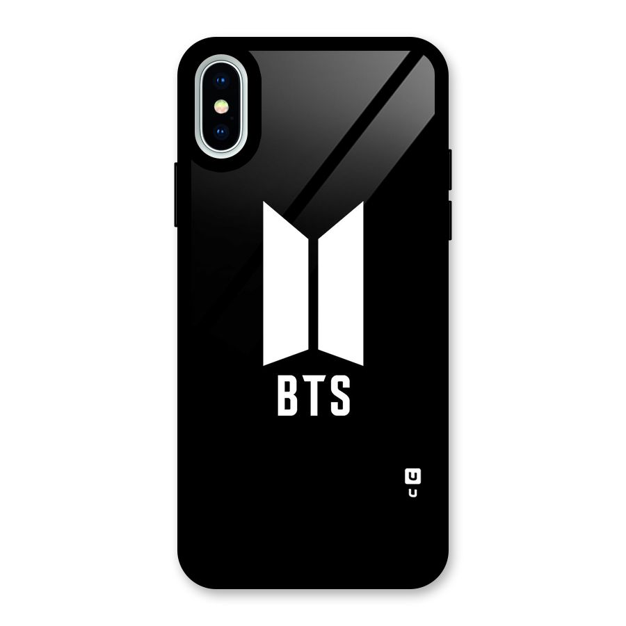 BTS Logo Black Glass Back Case for iPhone X