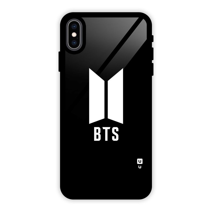 BTS Logo Black Glass Back Case for iPhone XS Max