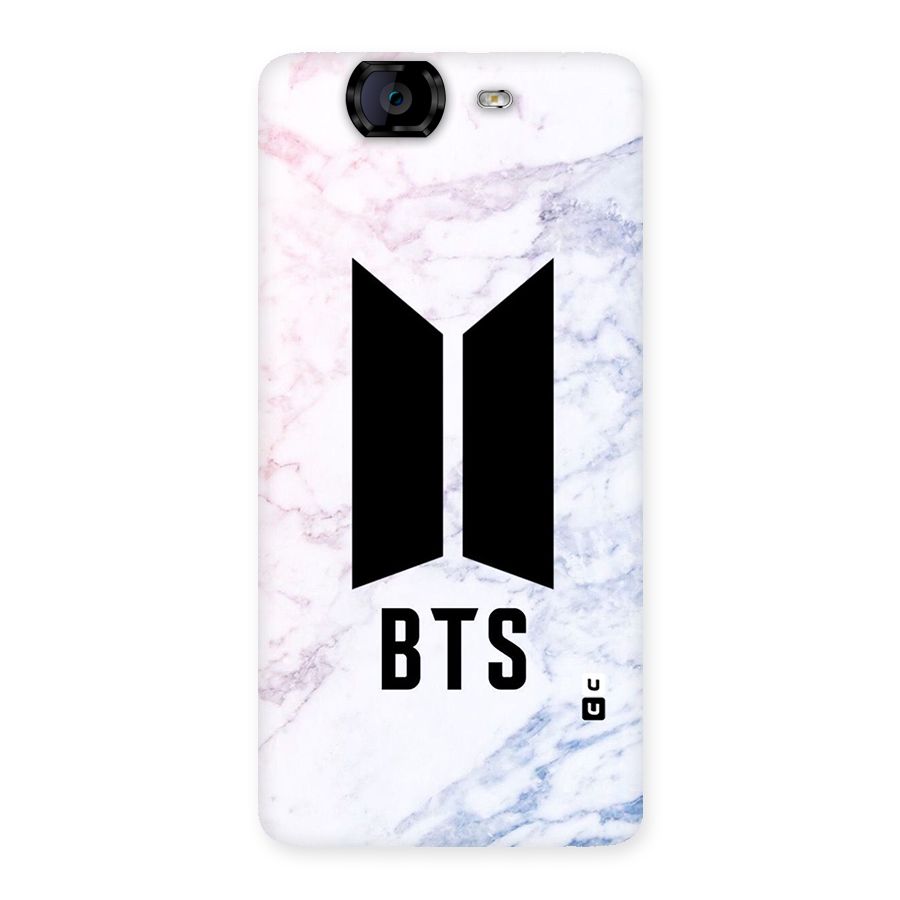 BTS Logo Marble Print Back Case for Canvas Knight A350