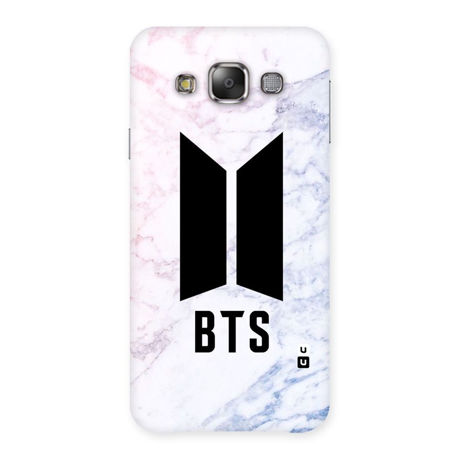 BTS Logo Marble Print Back Case for Galaxy E7