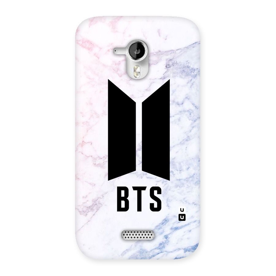 BTS Logo Marble Print Back Case for Micromax Canvas HD A116