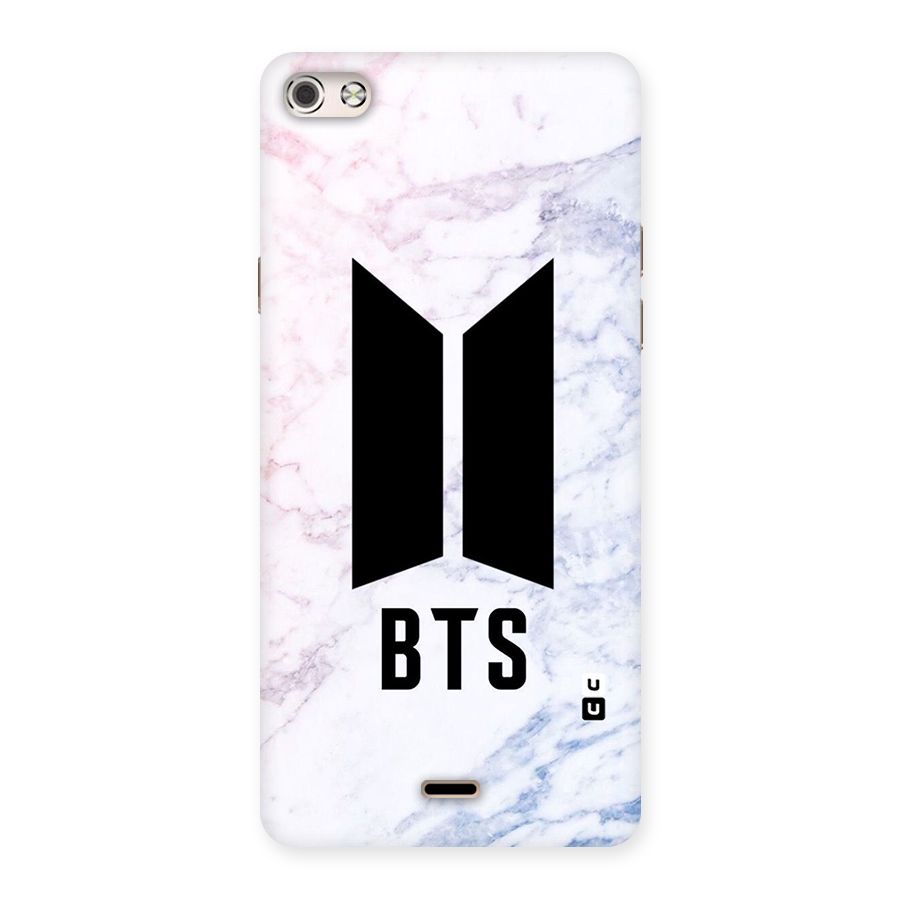 BTS Logo Marble Print Back Case for Micromax Canvas Silver 5