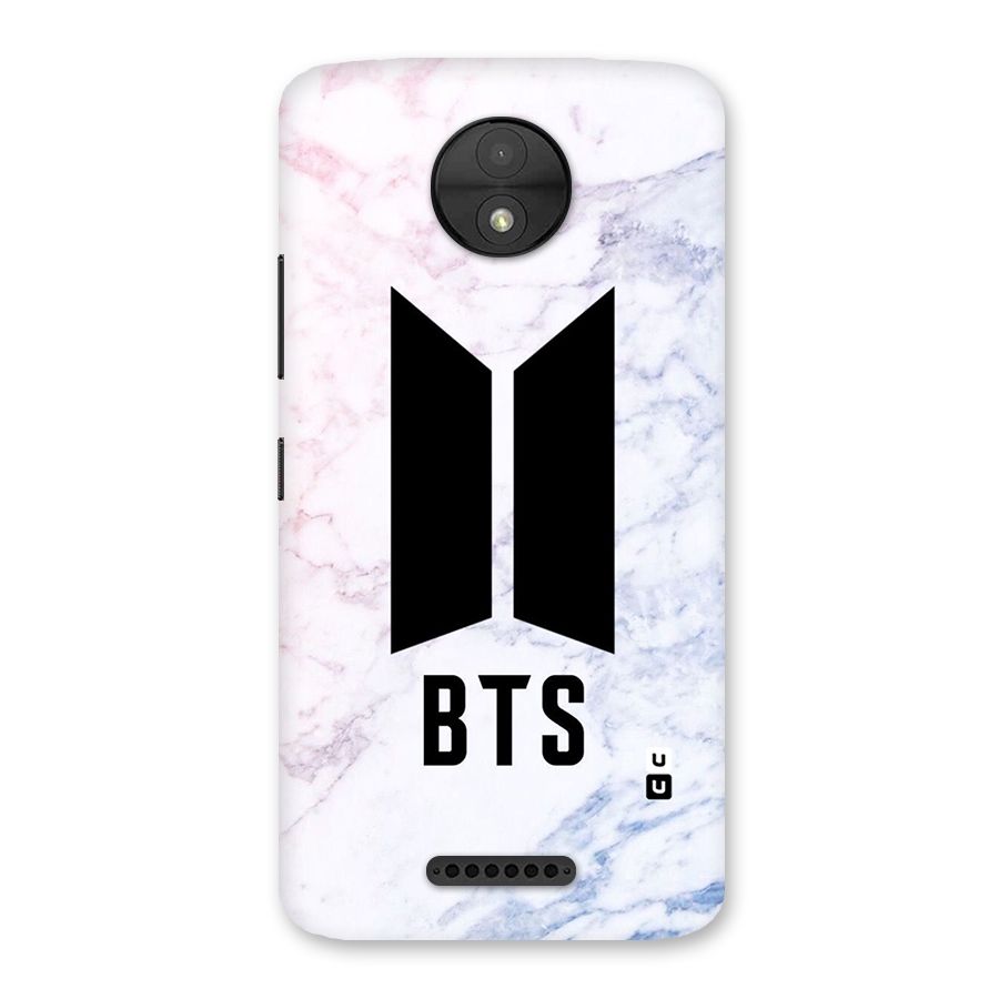 BTS Logo Marble Print Back Case for Moto C