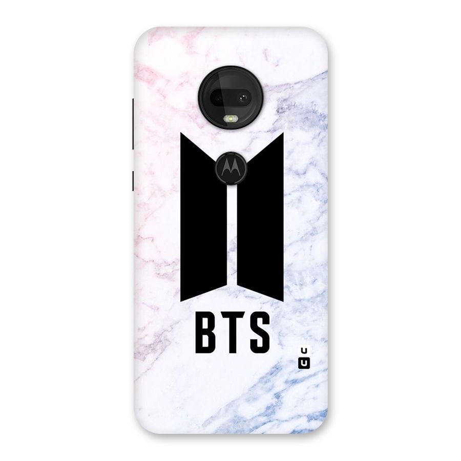 BTS Logo Marble Print Back Case for Moto G7
