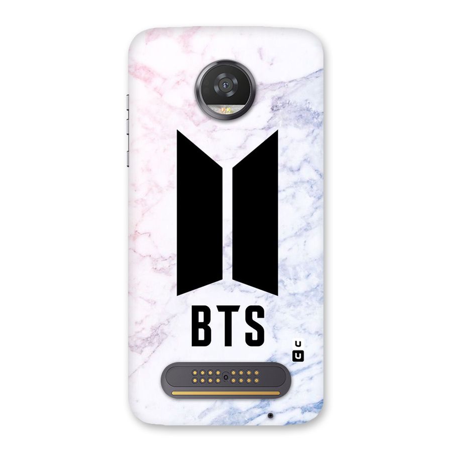 BTS Logo Marble Print Back Case for Moto Z2 Play