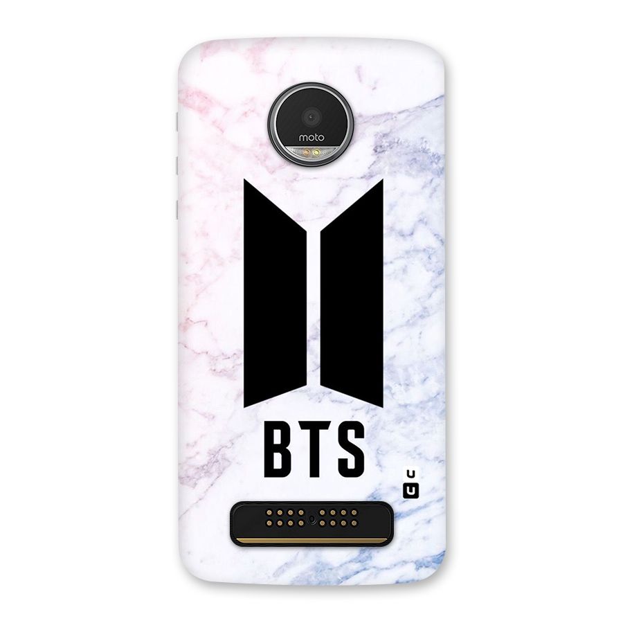 BTS Logo Marble Print Back Case for Moto Z Play