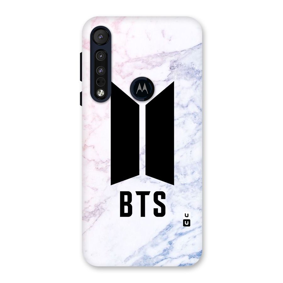 BTS Logo Marble Print Back Case for Motorola One Macro