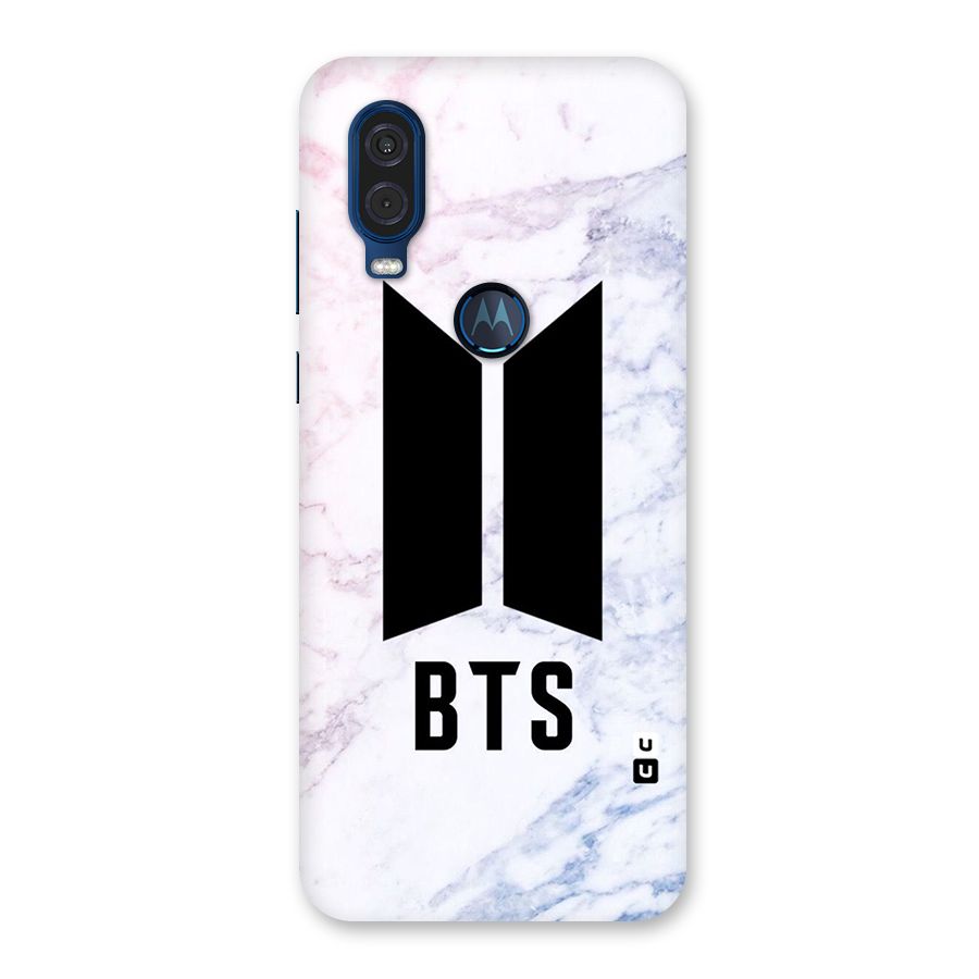 BTS Logo Marble Print Back Case for Motorola One Vision