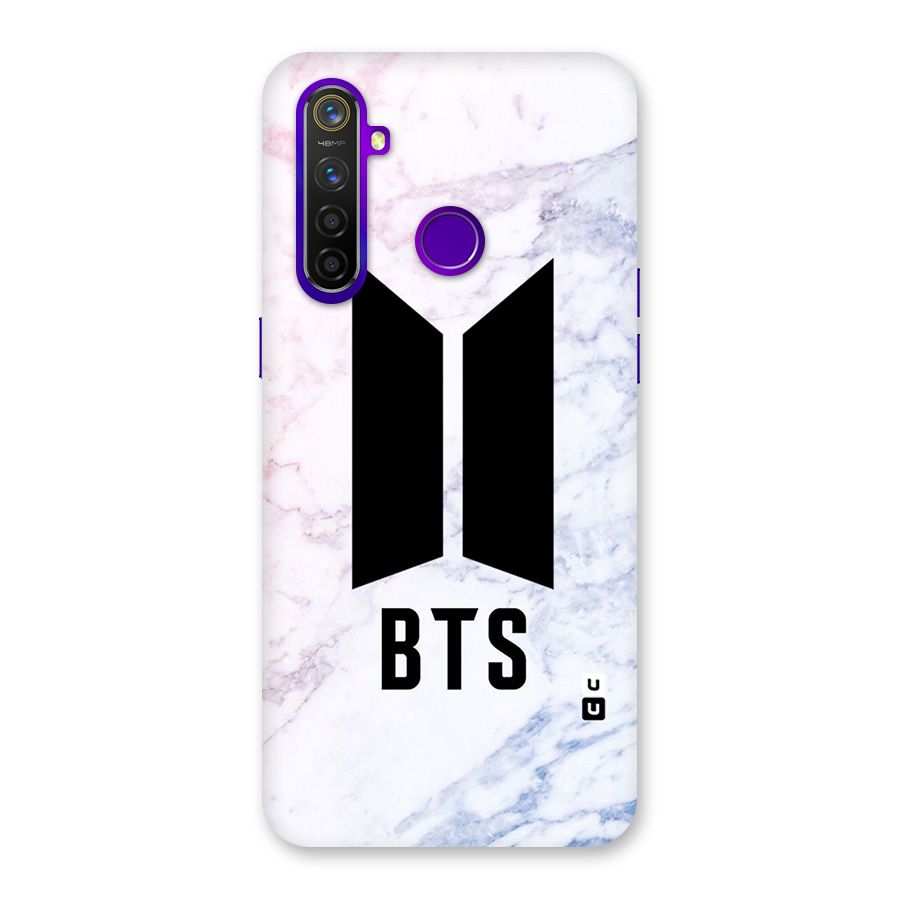 BTS Logo Marble Print Back Case for Realme 5 Pro