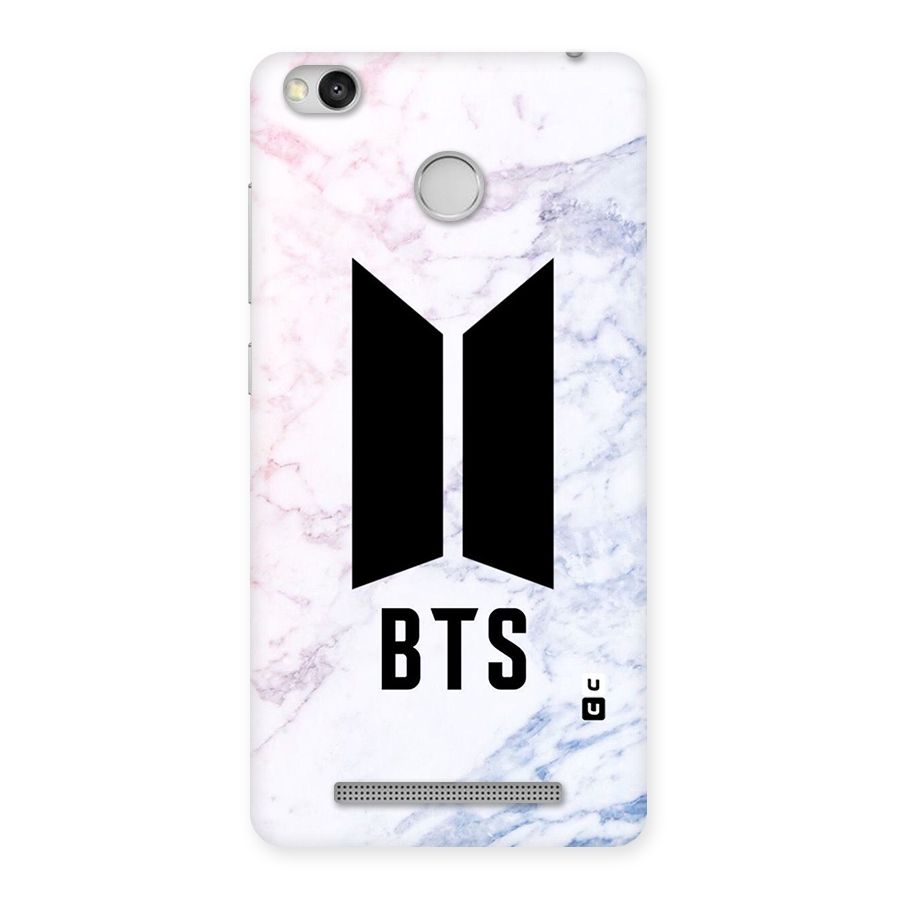 BTS Logo Marble Print Back Case for Redmi 3S Prime