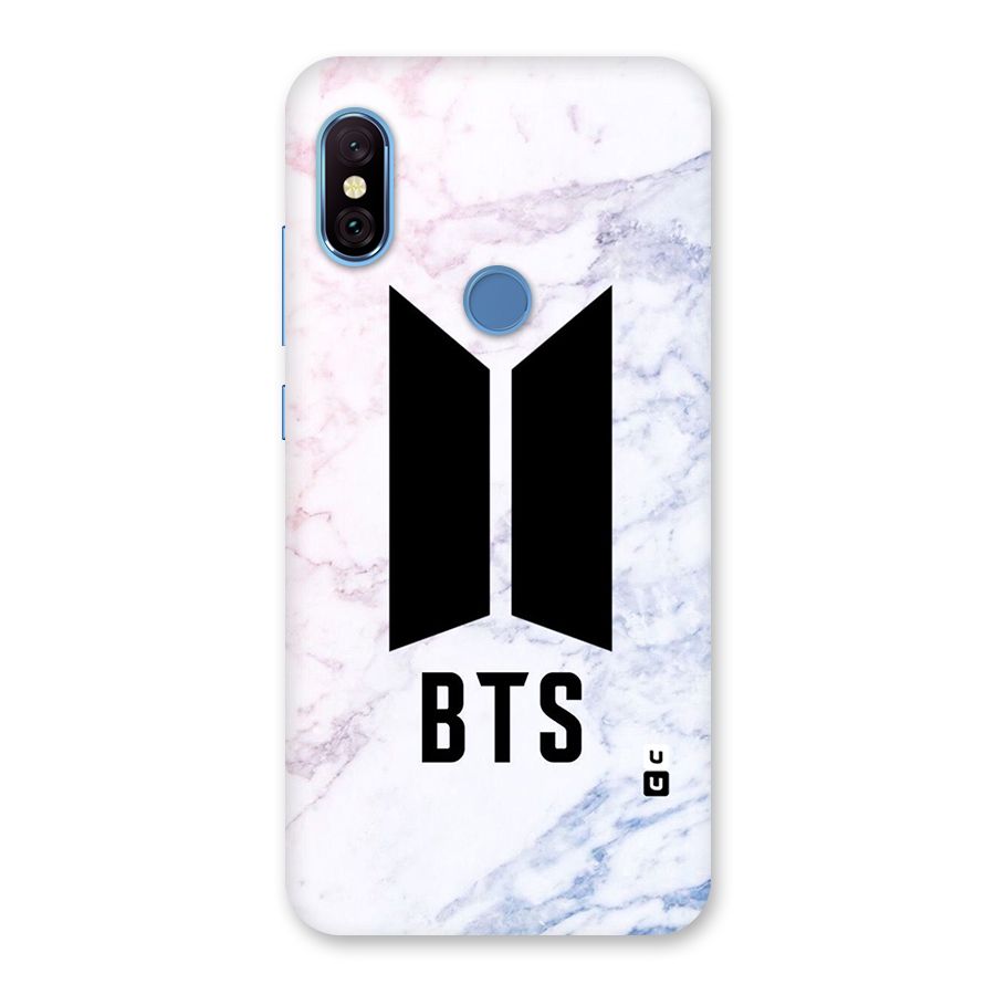 BTS Logo Marble Print Back Case for Redmi Note 6 Pro