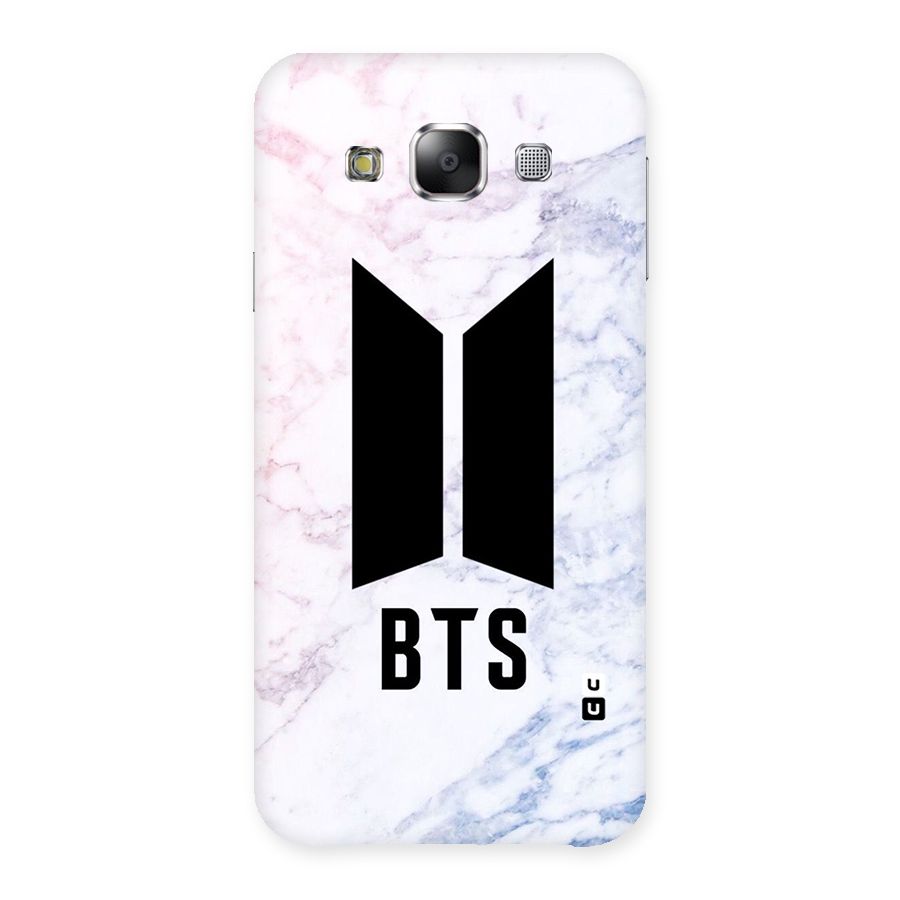BTS Logo Marble Print Back Case for Samsung Galaxy E5