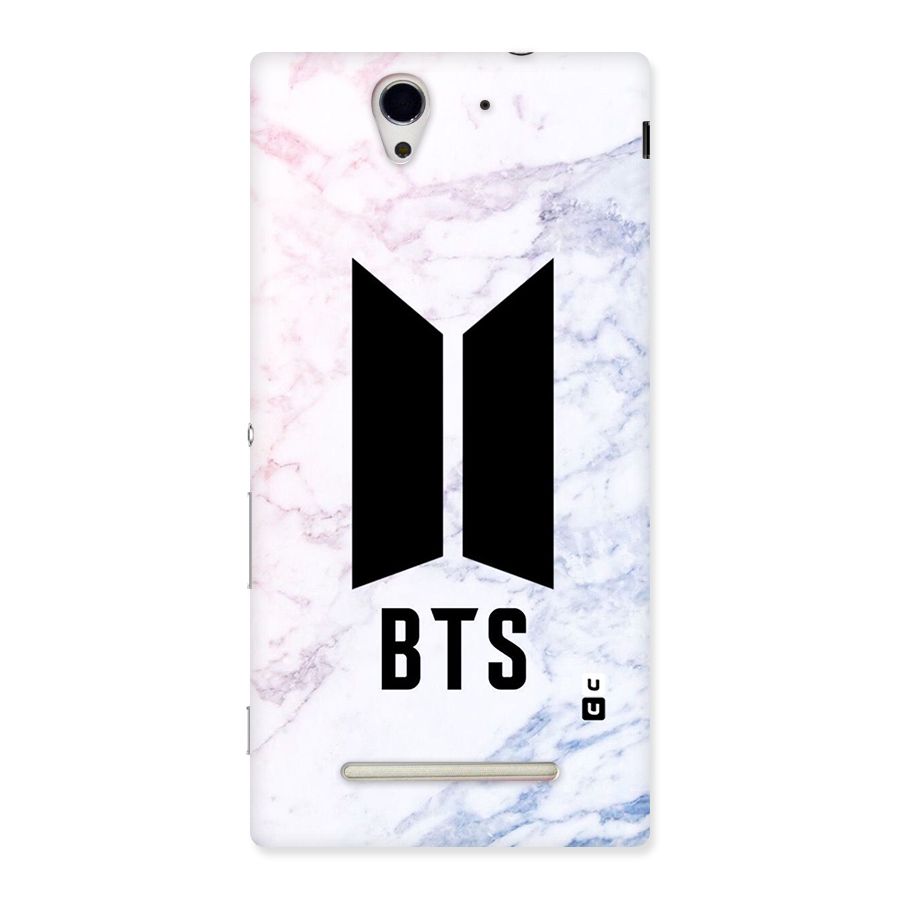 BTS Logo Marble Print Back Case for Sony Xperia C3