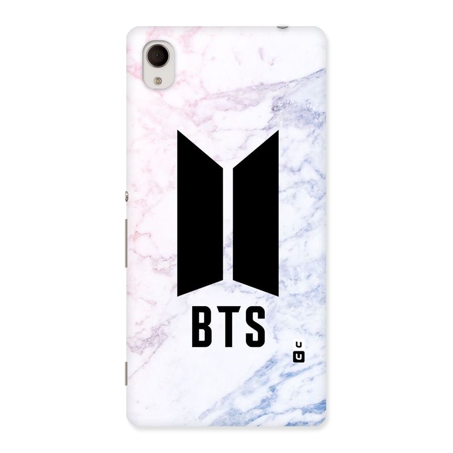 BTS Logo Marble Print Back Case for Sony Xperia M4