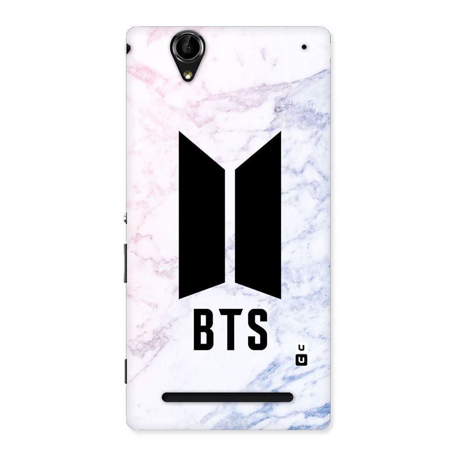 BTS Logo Marble Print Back Case for Sony Xperia T2