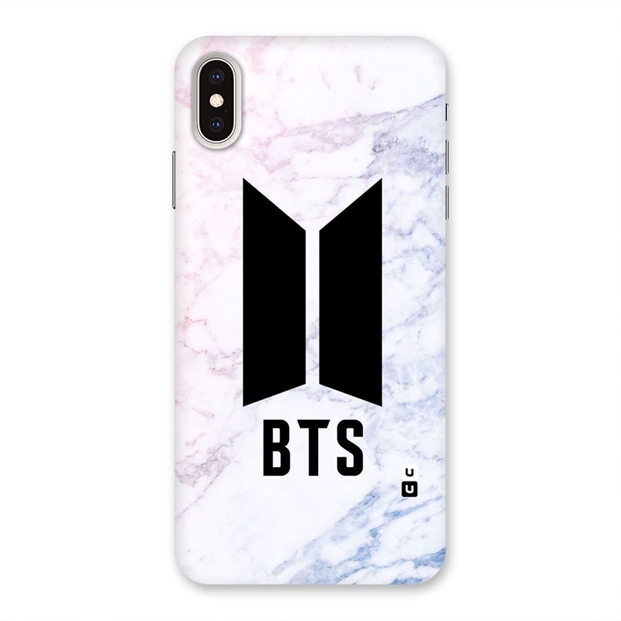 BTS Logo Marble Print Back Case for iPhone XS Max