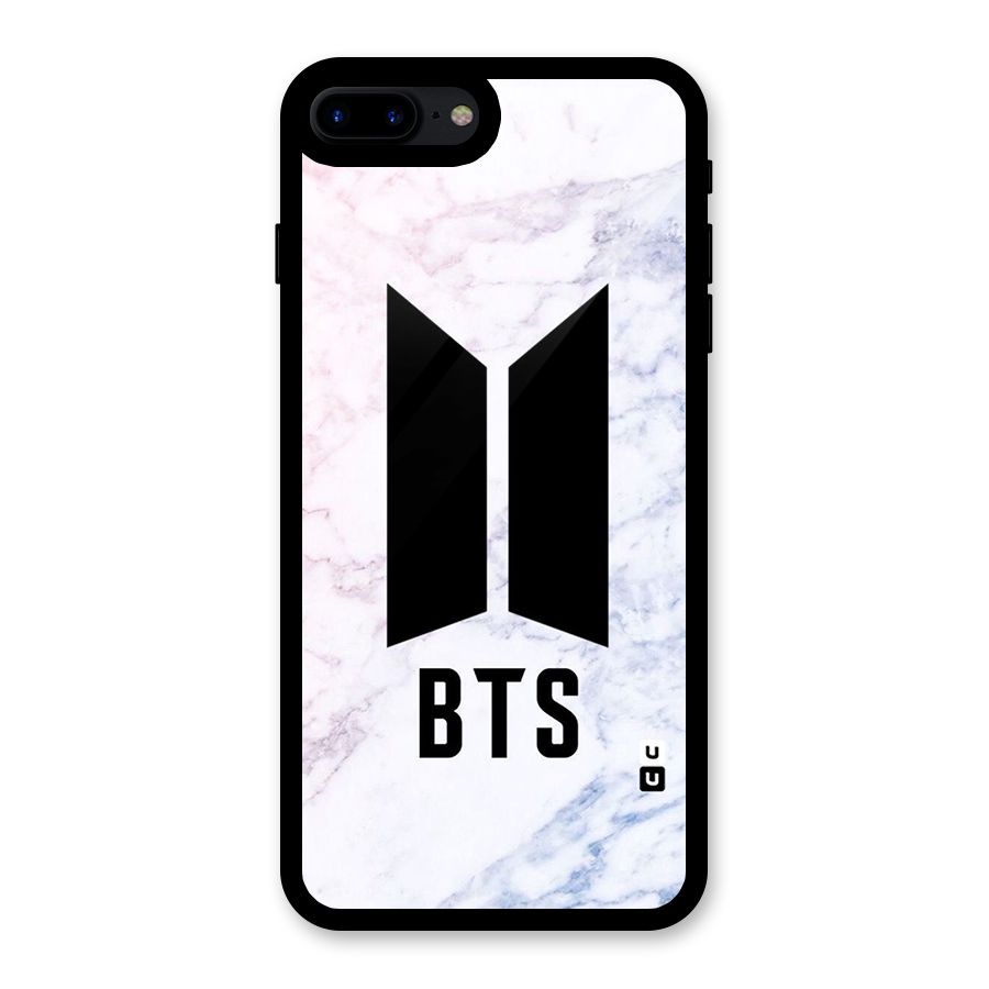 BTS Logo Marble Print Glass Back Case for iPhone 7 Plus