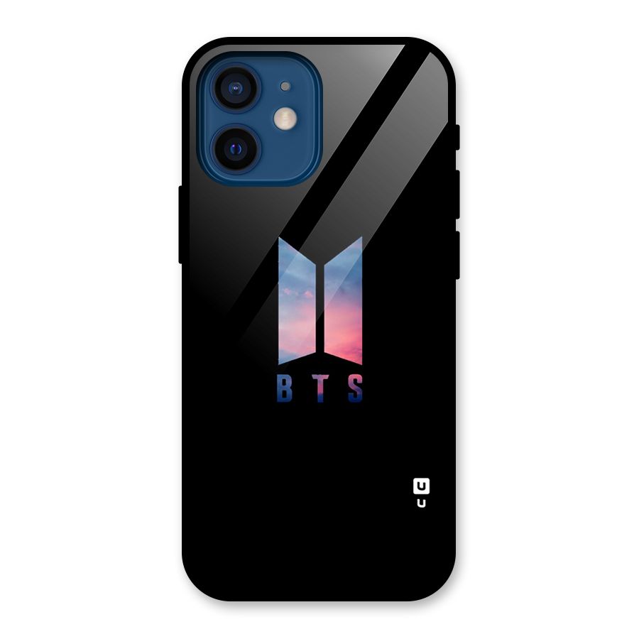 BTS Logo Sky Glass Back Case for iPhone 12 Mini