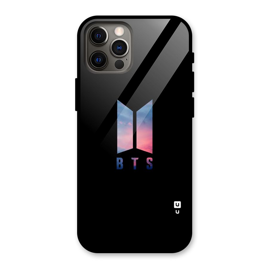 BTS Logo Sky Glass Back Case for iPhone 12 Pro