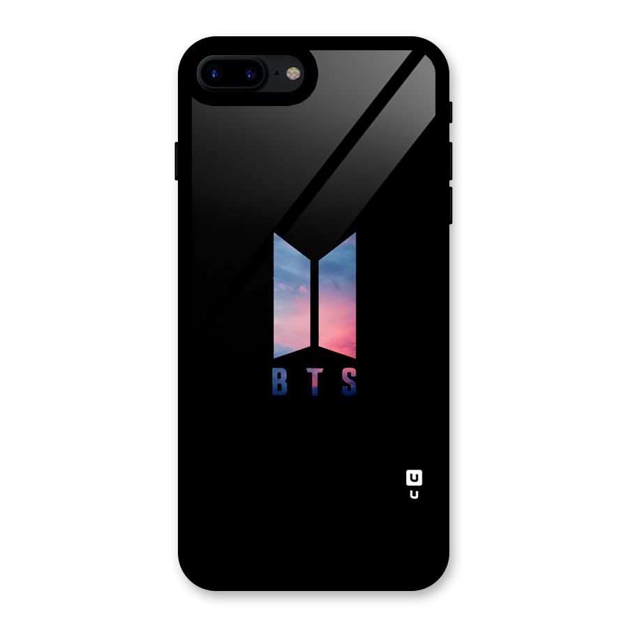 BTS Logo Sky Glass Back Case for iPhone 8 Plus