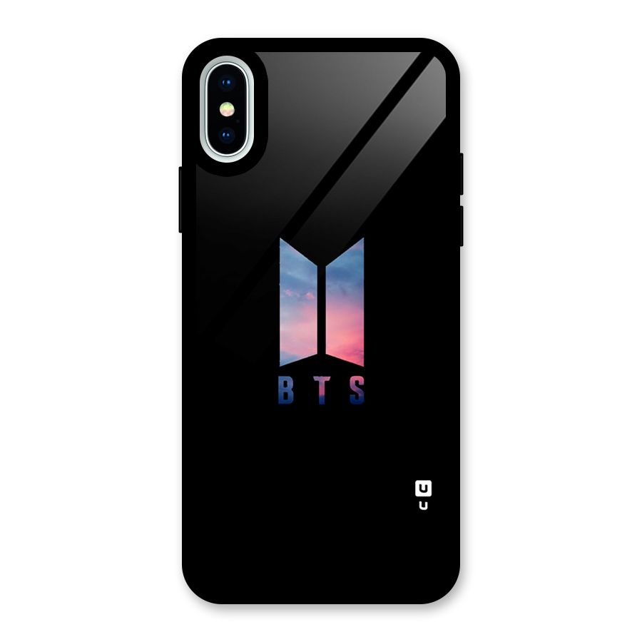 BTS Logo Sky Glass Back Case for iPhone X