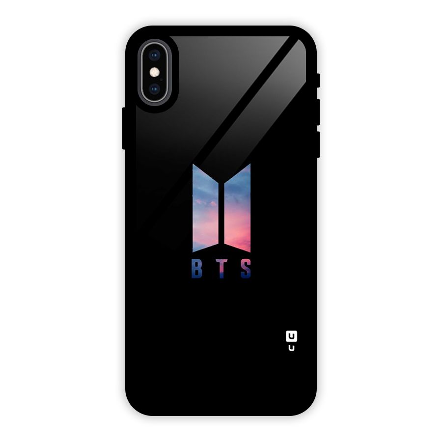 BTS Logo Sky Glass Back Case for iPhone XS Max