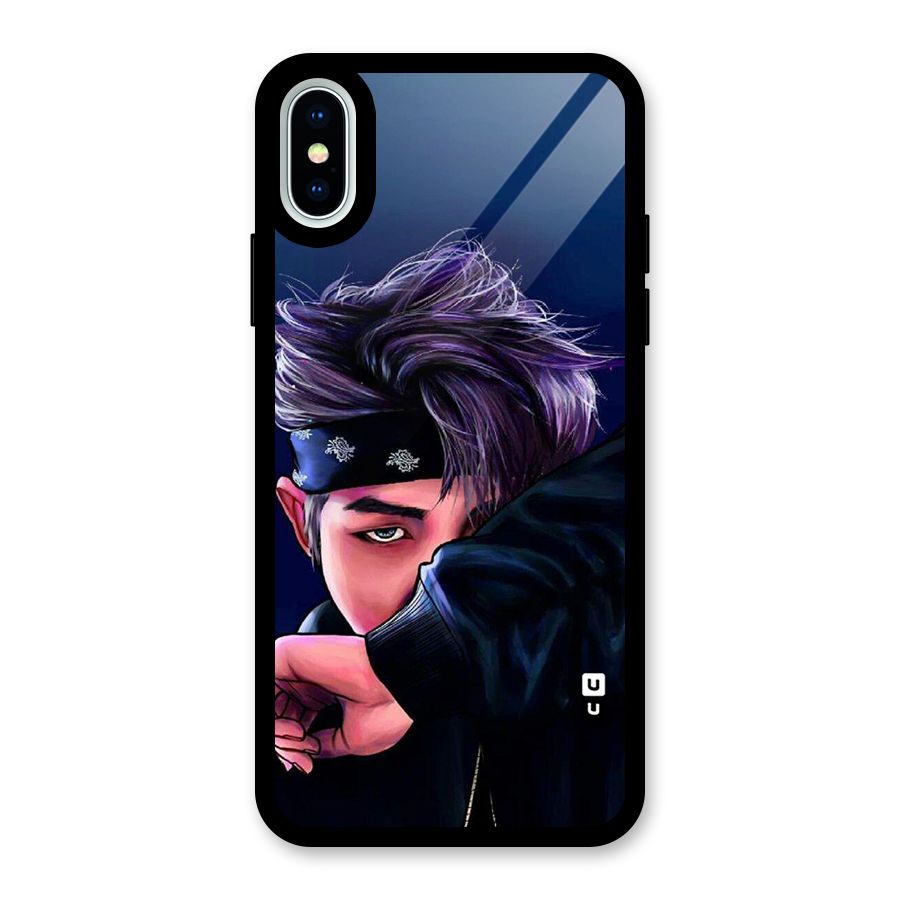 BTS Namjoon Artwork Glass Back Case for iPhone XS
