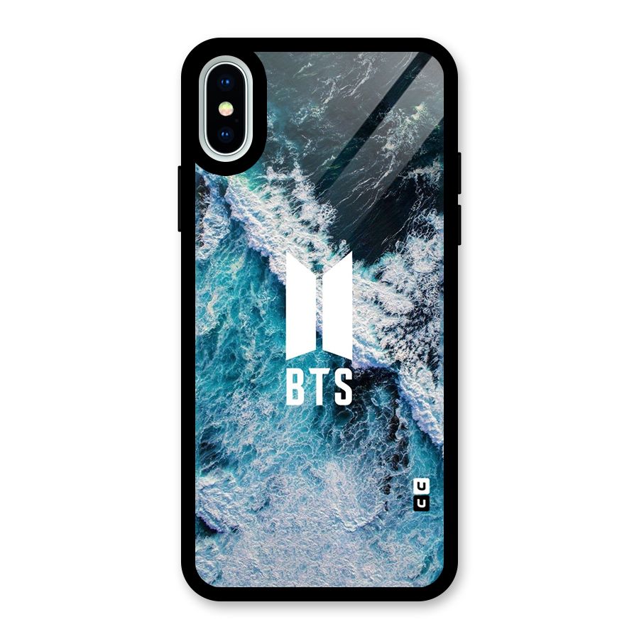 BTS Ocean Waves Glass Back Case for iPhone X