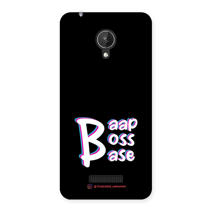 Baap Boss Base Black Back Case for Micromax Canvas Spark Q380