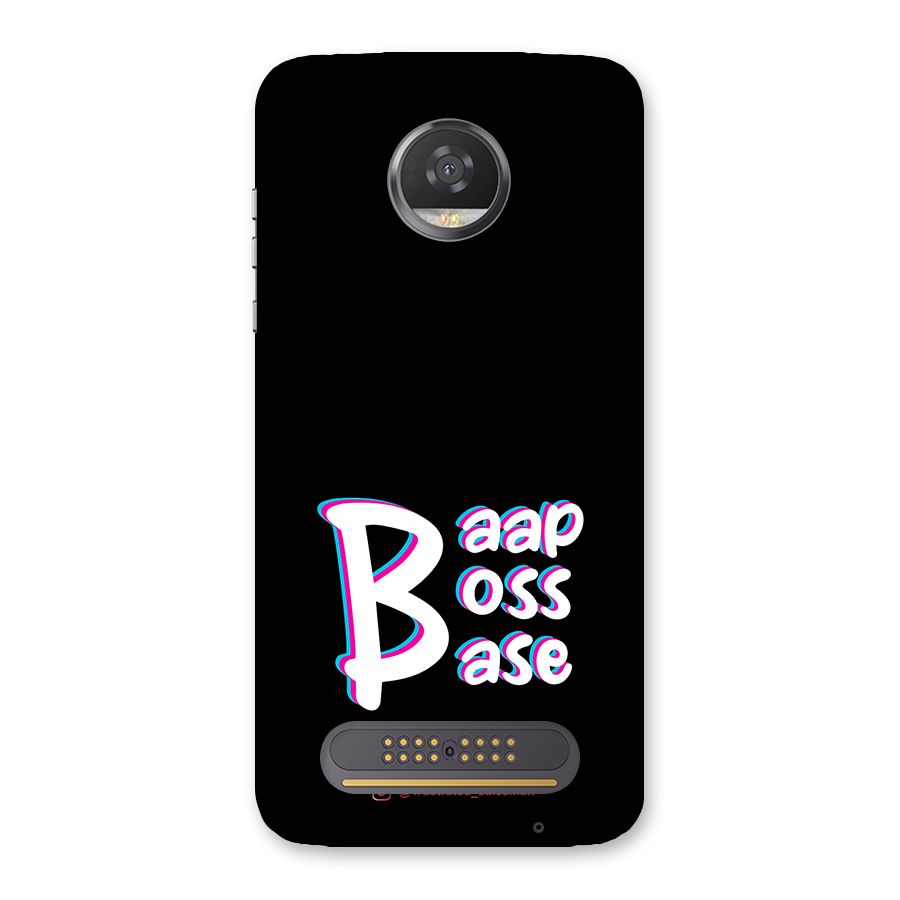 Baap Boss Base Black Back Case for Moto Z2 Play