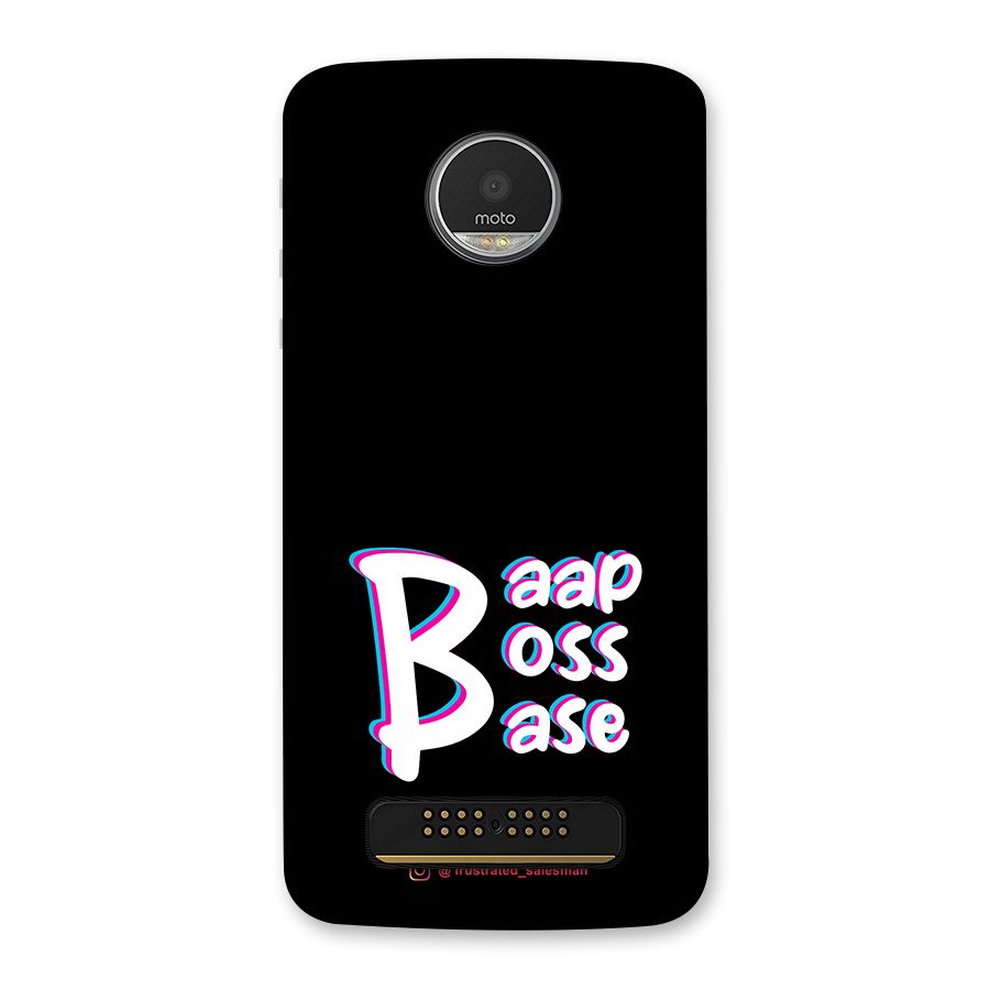 Baap Boss Base Black Back Case for Moto Z Play