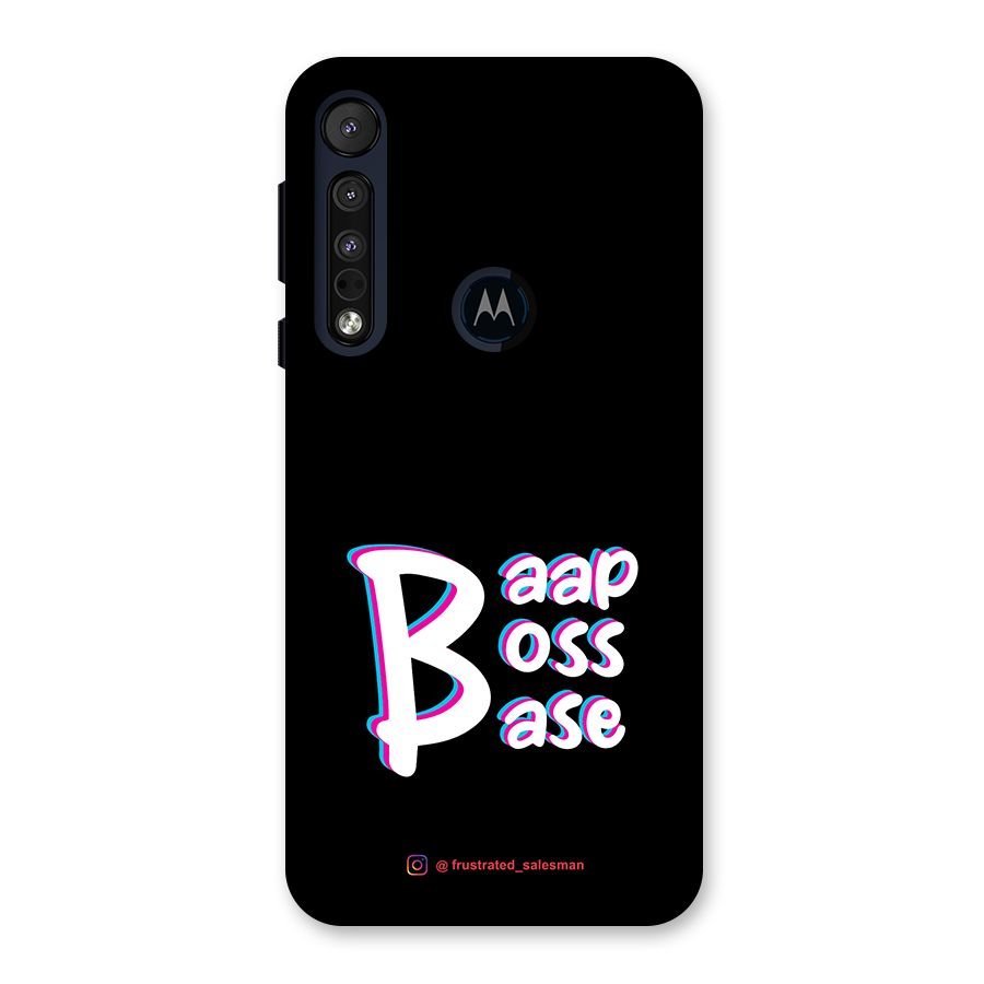 Baap Boss Base Black Back Case for Motorola One Macro
