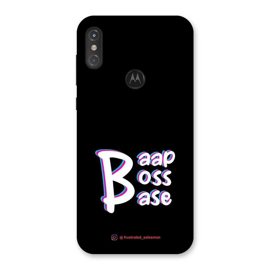 Baap Boss Base Black Back Case for Motorola One Power