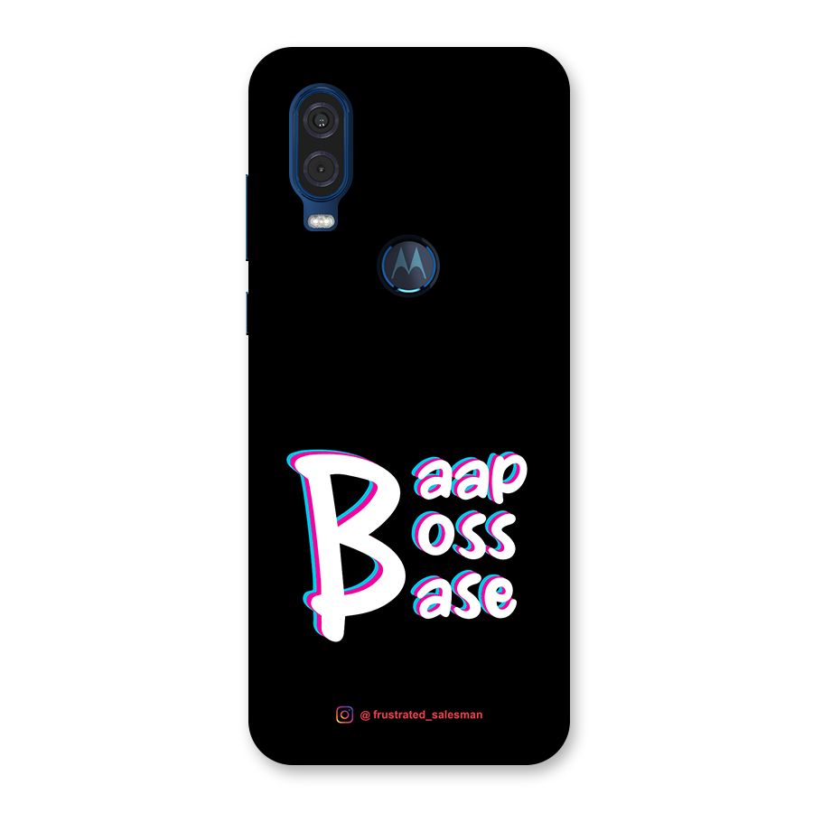 Baap Boss Base Black Back Case for Motorola One Vision