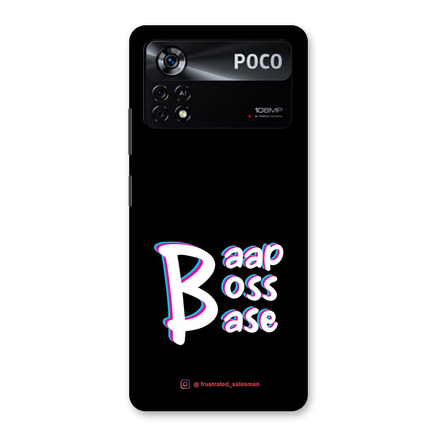 Baap Boss Base Black Back Case for Poco X4 Pro 5G