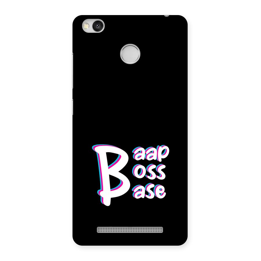 Baap Boss Base Black Back Case for Redmi 3S Prime