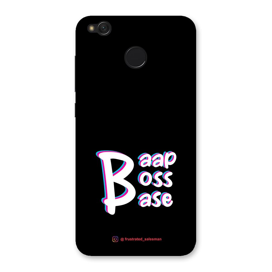 Baap Boss Base Black Back Case for Redmi 4