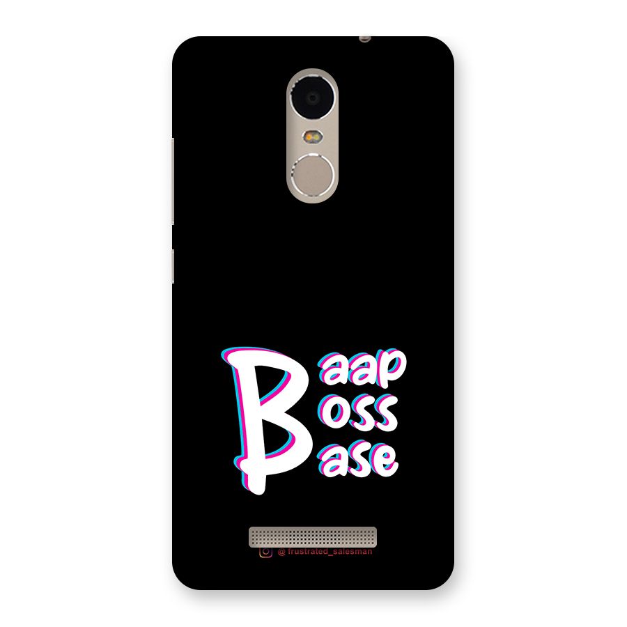 Baap Boss Base Black Back Case for Xiaomi Redmi Note 3