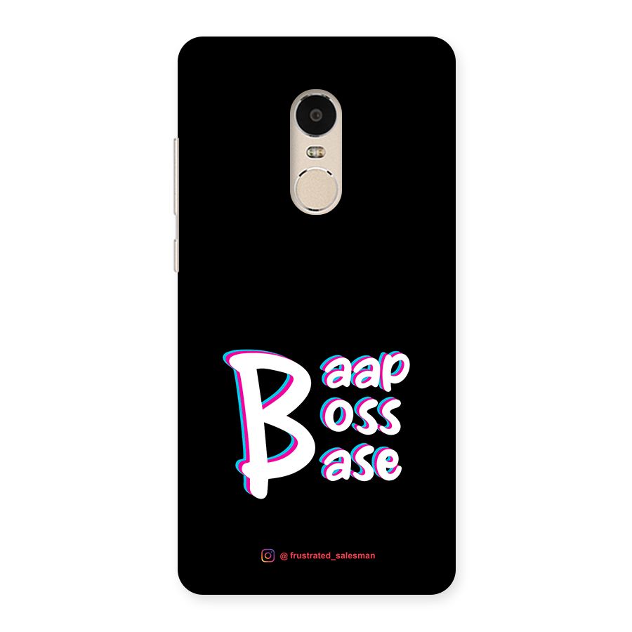 Baap Boss Base Black Back Case for Xiaomi Redmi Note 4