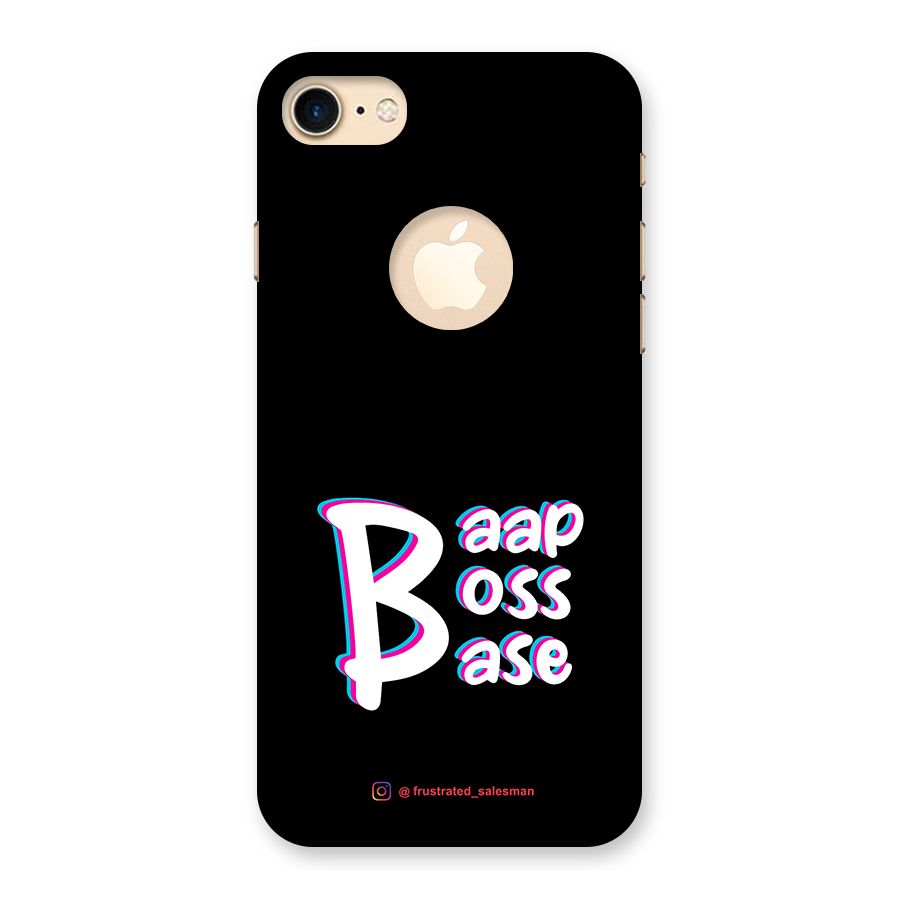 Baap Boss Base Black Back Case for iPhone 8 Logo Cut