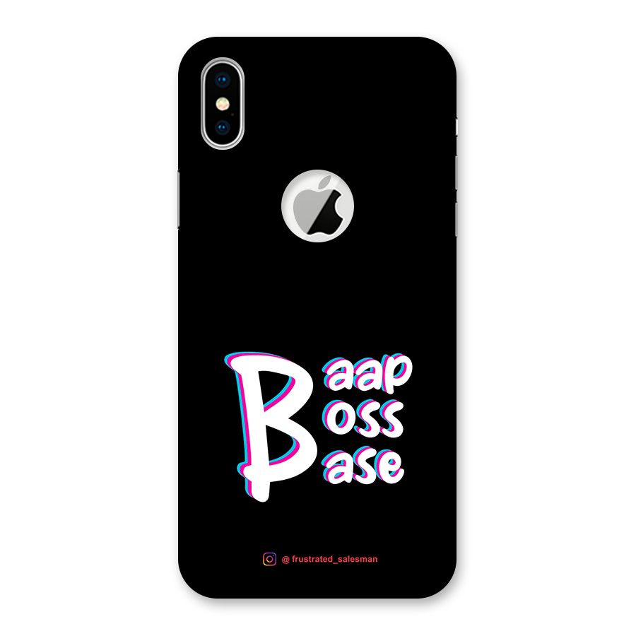 Baap Boss Base Black Back Case for iPhone X Logo Cut