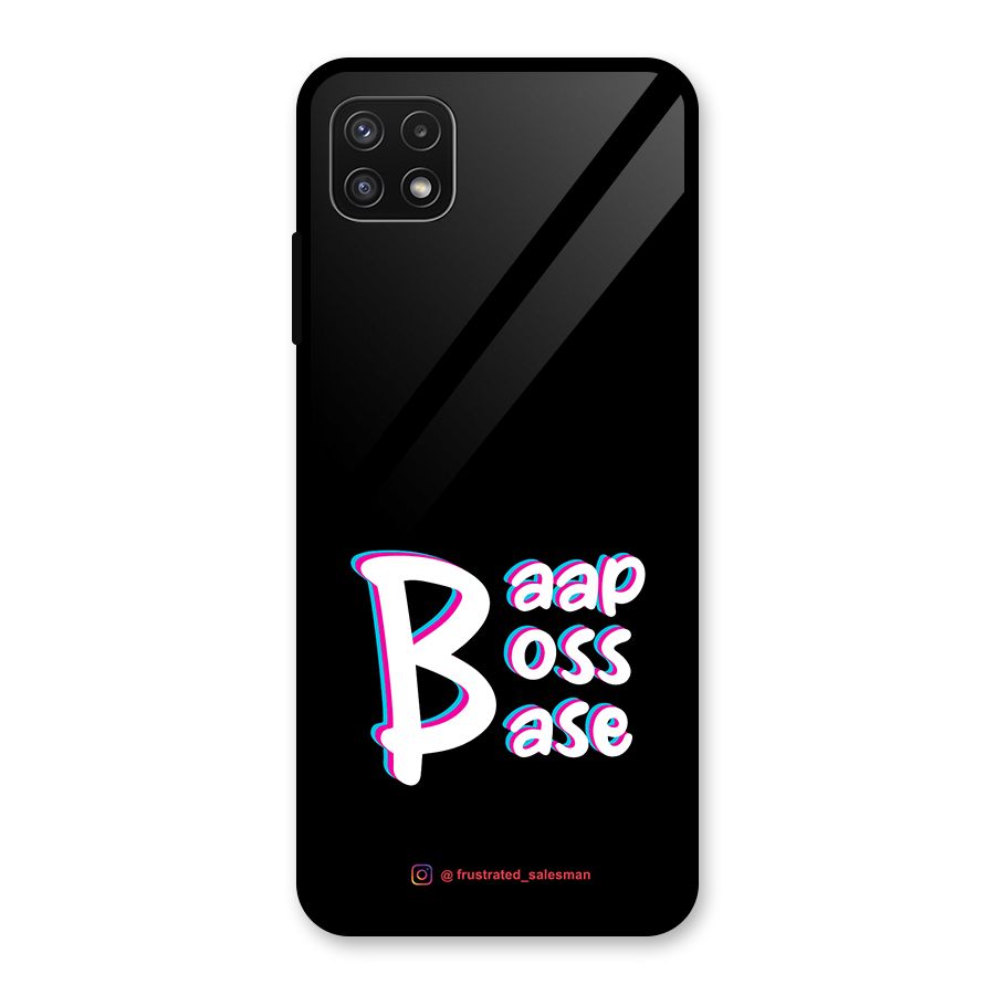 Baap Boss Base Black Glass Back Case for Galaxy A22 5G