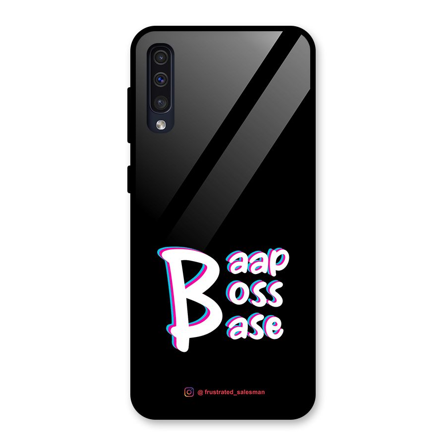 Baap Boss Base Black Glass Back Case for Galaxy A50