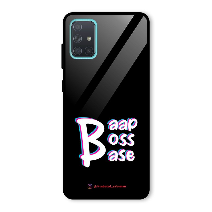Baap Boss Base Black Glass Back Case for Galaxy A71
