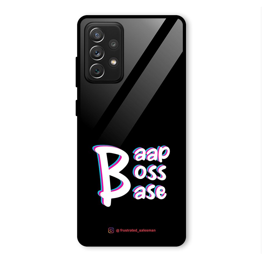 Baap Boss Base Black Glass Back Case for Galaxy A72