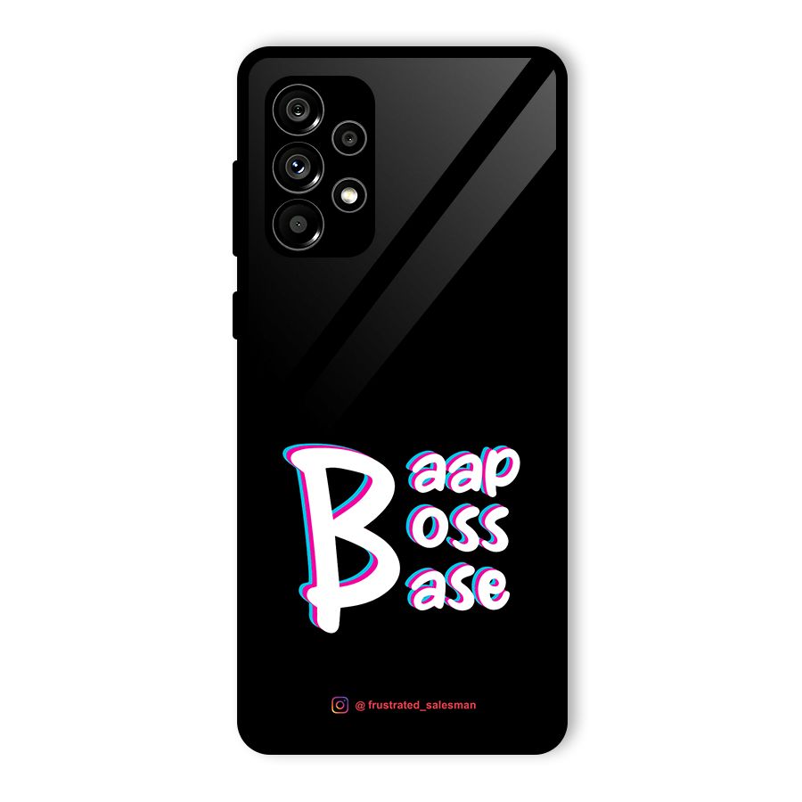 Baap Boss Base Black Glass Back Case for Galaxy A73 5G