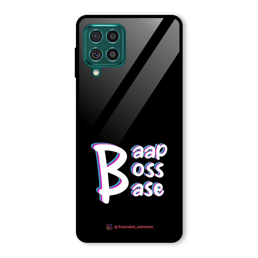 Baap Boss Base Black Glass Back Case for Galaxy F62