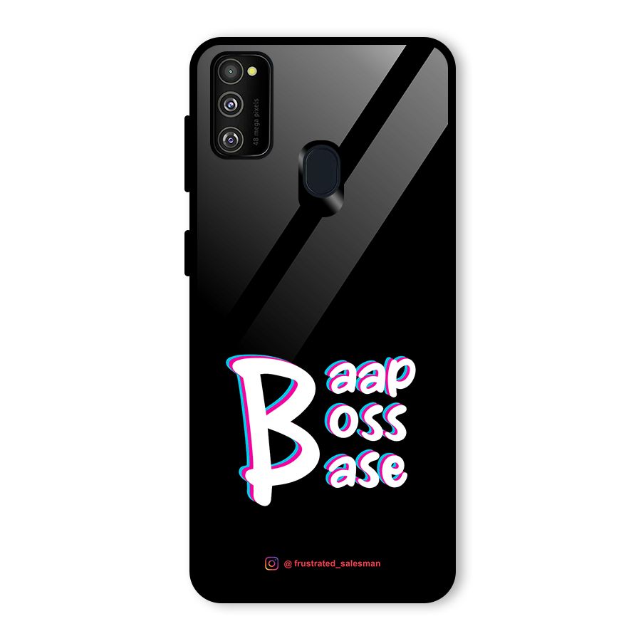 Baap Boss Base Black Glass Back Case for Galaxy M30s