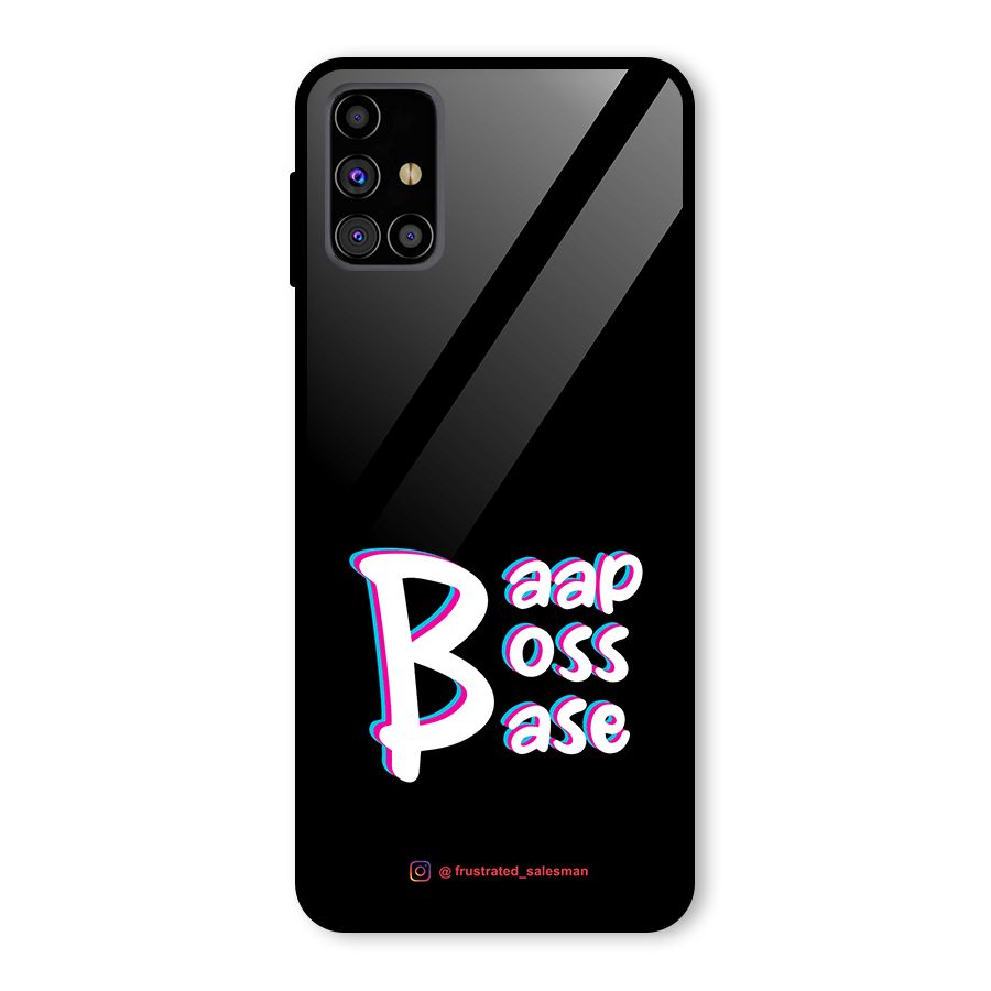 Baap Boss Base Black Glass Back Case for Galaxy M31s