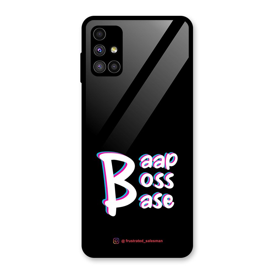 Baap Boss Base Black Glass Back Case for Galaxy M51
